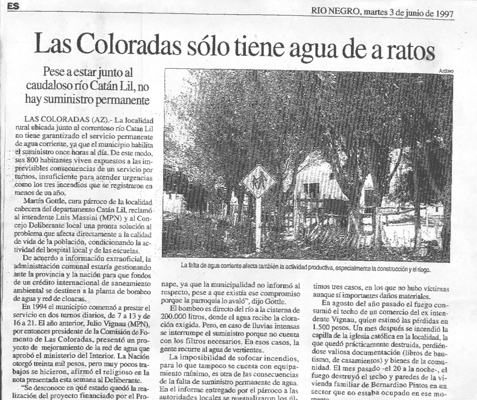 Documentación vinculada con los reclamos sanitarios de la localidad.