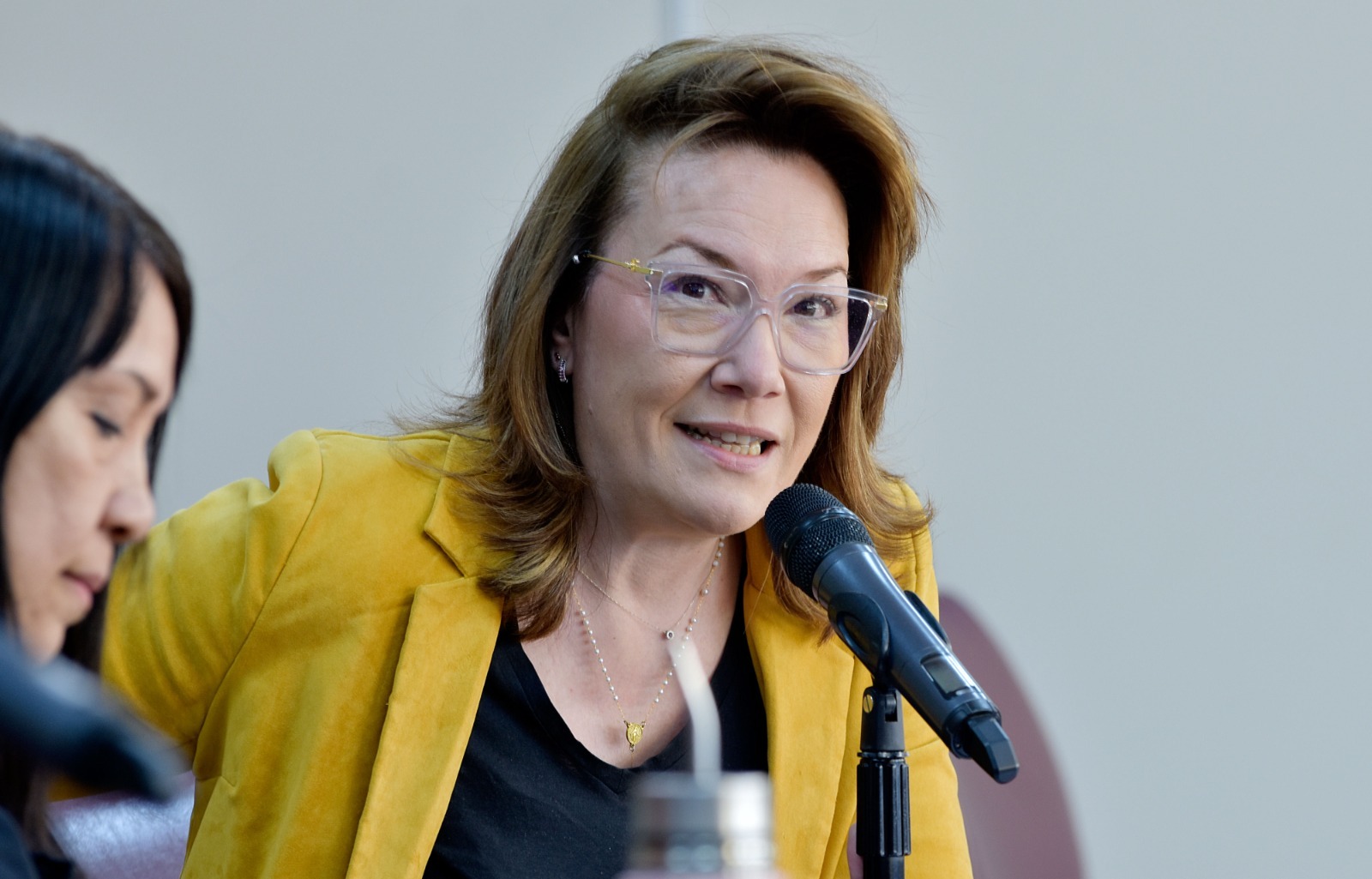 Brenda Buchiniz durante la presentación del proyecto para monitorear la obra pública en Neuquén